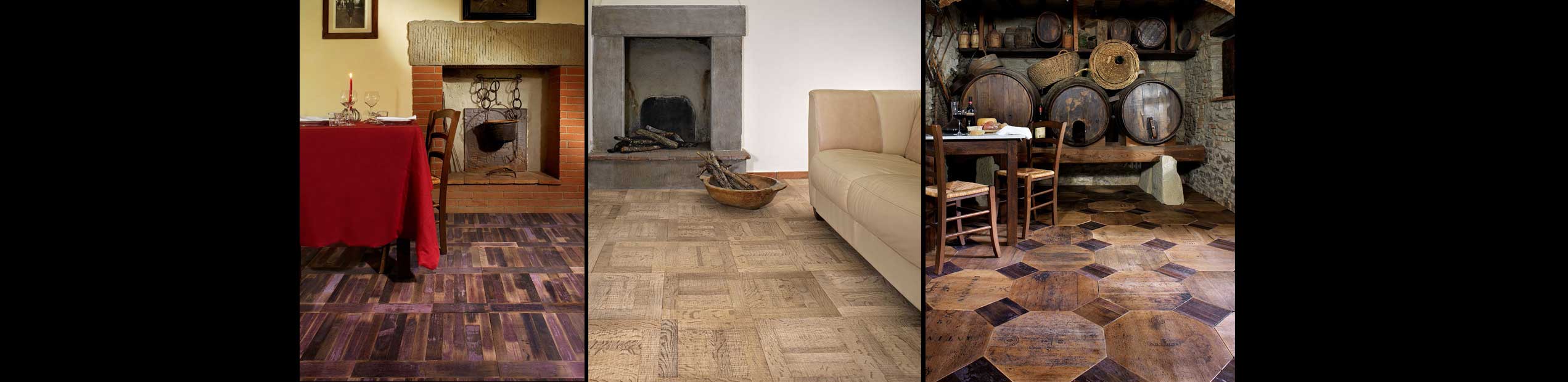 Holz Teppiche in gewünschter Qualität das Bild zeigt drei Holz Teppiche aus dem Upcycling